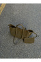 Suede Khaki Green Polen Hand and Shoulder Bag - 3