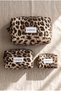 Leopard Patterned Quilted 3-Piece Makeup Travel Organizer and Cosmetic Bag Set - 5
