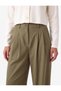 Pleated Pocketed Barrel Cut Wide Leg Fabric Trousers - 4