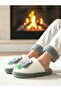 Women's Silent Sole Plush House Slippers with Frog Figure - 4