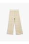 Wide Leg Knitwear Trousers with Elastic Waist - 5