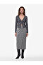 Regular Waist Long Pencil Skirt with Front Stitching Detail