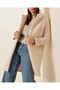 9082 Oversize Kaşe Coat - Ecru - 3