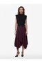 Viscose Blended Buttoned Sleeveless High Neck Knitwear Padded Blouse