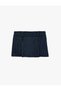 Normal Waist Comfortable Fit Buttoned Striped Short Skirt - 6
