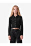Cotton Long Sleeve Shirt Collar Crop T-Shirt - 2