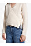 Long Sleeve Slim Fit Double Breasted Collar Tie Detail Knit Sweater - 4