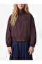 Loose Fit High Collar Long Sleeve Zippered Plaid Bomber Jacket - 2