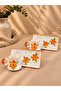 Orange Floral Patterned Handmade, Presentation Coffee Cup Set - 2