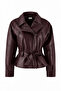 Zra Peplum Belted Leather Jacket