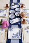 Royal Blue Antique 14 Piece Square Breakfast Set for 6 People, Luxury Breakfast Set - 5