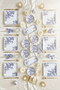 Royal Blue Antique 14 Piece Square Breakfast Set for 6 People, Luxury Breakfast Set - 4