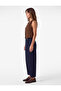 Straight-Leg Asymmetrical Closure Fabric Trousers with Side Pockets - 2