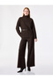 Belted Slim Fit Long Sleeve High Neck Blouse