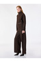 Belted Slim Fit Long Sleeve High Neck Blouse - 3