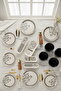 Black Flow 18 Piece Luxury Breakfast Set for 8 People, Breakfast Set - 7