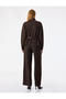 Belted Slim Fit Long Sleeve High Neck Blouse - 4