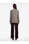 Long Sleeve Pocketed Buttoned Plaid Patterned Double Breasted Collar Blazer Jacket - 3
