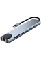 8 In 1 USB C Hub Type C To HdTV With Pd 87W Fast Charge TF/SD Card Reader Rj45 Splitter Multi Conve - 7