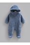 Baby Boy Overalls Welsoft Hooded Plush Winter Overalls (1-3, 3-6 Months with Booties and 6-9, 9-12 Months Without Booties) - 2