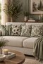 Set of 4 Khaki Cream Classic Botanical Patterned Decorative Throw Pillow Covers - Double Sided 43X43 cm - 6