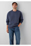 Crew Neck Navy Blue Basic Sweatshirt 0S10276-70759 - 2