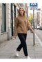 Women's Half Turtleneck Plush Knit Sweater - Oversized Knitwear with Soft Texture - 4