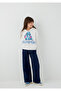 M7S10205 Stitch Printed Hooded Zippered Children's Sweatshirt White