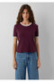 Burgundy T-Shirt with Piping Detail Regular Fit / Normal Cut 1614124-87830 - 3