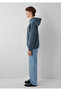M0S10676 Jeans Hooded Men's Sweatshirt Dark Blue - 5