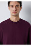 Crew Neck Purple Basic Sweatshirt 0S10457-70434 - 6