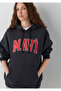 Logo Printed Hooded Anthracite Sweatshirt 1600361-70499