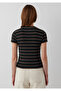 Striped Brown Basic T-Shirt Fitted / Bodycon Cut 1614333-91661 - 6