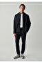 Zippered Navy Blue Thin Jacket Loose Fit / Relaxed Fit 0212079-70489