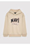 Printed Hooded Beige Sweatshirt 6S10209-70039 - 2