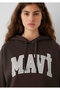 Logo Printed Hooded Brown Sweatshirt 1600361 -70222 - 6