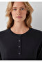 Wool Blend Buttoned Black Sweater Regular Fit / Normal Cut 1711005-900 - 6