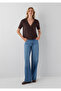 Lace Detailed Buttoned Brown T-Shirt Semi Slim Fit / Semi Narrow Cut 1614134-70236 - 2