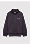 Jeans Printed Zippered Anthracite Sweatshirt 7S10192-70087 - 2