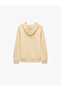 Long Sleeve Pocketed Three Thread Ribbed Cat Embroidered Hooded Sweatshirt - 7