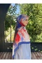 Large Size Pastel Floral Pattern Cotton Soft Scarf 120X120 - 8