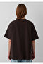 Logo Printed Brown T-Shirt Oversize / Wide Cut 1600843-70240 - 6