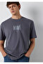 Logo Printed Gray T-Shirt Loose Fit / Comfortable Fit 0613570-85540