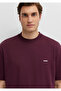 Logo Printed Claret Red Basic T-Shirt Loose Fit / Comfortable Cut 0612216-70434 - 6