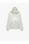 Three-Thread Embroidered Star Embellished Kangaroo Pocket Hooded Zippered Oversize Sweatshirt - 5