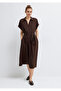 Linen Blend Brown Dress 1310742-70240 - 2