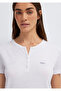 Half Button Jeans White T-Shirt Slim Fit / Narrow Cut 1613981-620 - 6