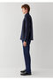 Navy Blue Linen Shirt Regular Fit / Normal Cut 0211960-86623 - 4