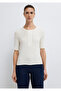 Buttoned Ecru T-Shirt Semi Slim Fit 1614110-70048 - 3