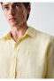 Yellow Linen Shirt Regular Fit / Normal Cut 0211963-71187 - 2